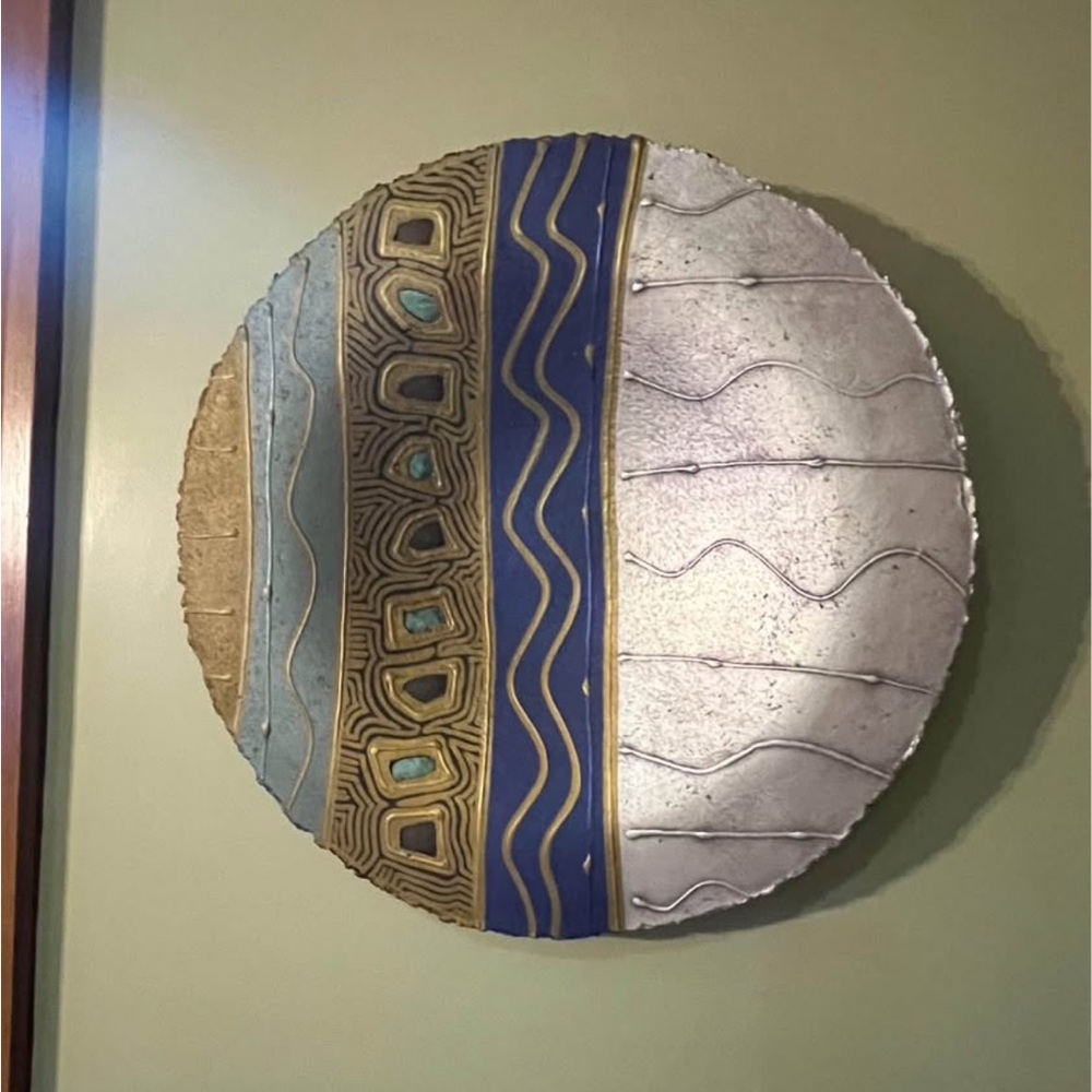 Vintage Original Paper Fiber Sculpture Modern Abstract Hanging Wall Art